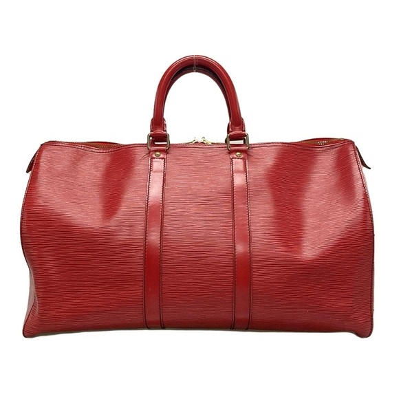 Authentic Louis Vuitton Castilian Red Epi keepall 45 travel unisex duffle bag - Picture 4 of 16